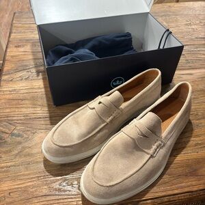 Peter Millar Taupe Suede Slip-Ons